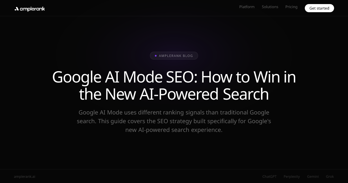 Google AI Mode SEO Strategy: How to Win in 2026 | amplerank